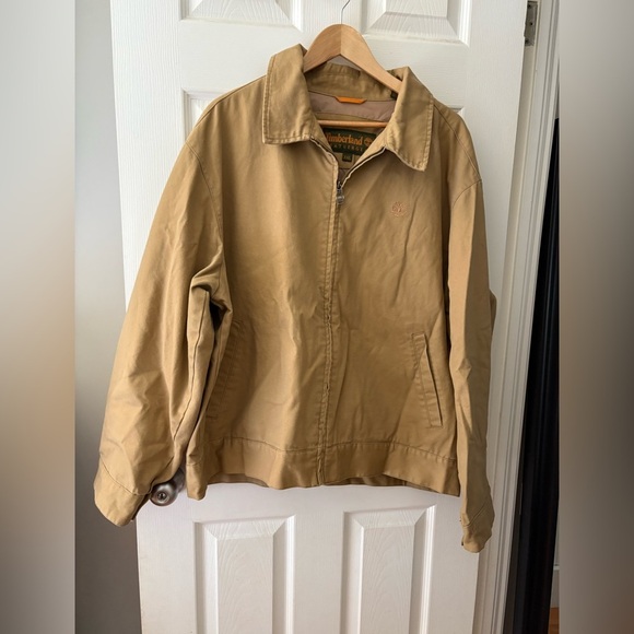 Timberland tan chore jacket cotton size XXL zip front utility street style - Picture 1 of 11